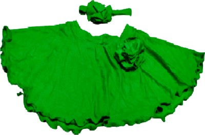 Dwitiya Enterprises Baby Girls Party(Festive) Skirt Hairband(Green)