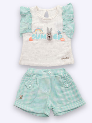 BABY'S DAY Baby Girls Casual Top Shorts(Green 1)