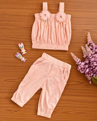 ONLINE COLLETION Baby Girls Barbie Party(Festive) Jumpsuit Top(Peach)