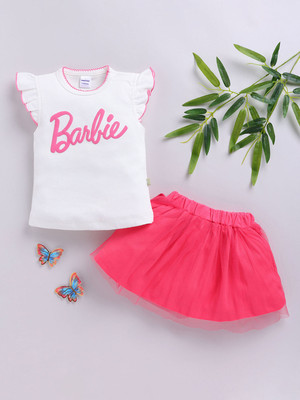 Mom's Love Baby Girls Barbie Casual Top Shorts(PINK)