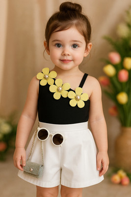 new sk fashion Girls Party(Festive) Dress Dress(black, white)