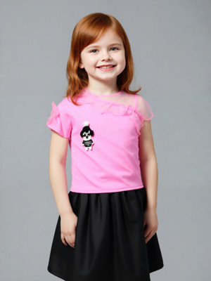 Tahiya Fashion Baby Girls Casual Dress Skirt(pink black)