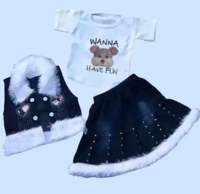 AZHAN DRESSES Baby Girls Party(Festive) Skirt Skirt(Blue, White)