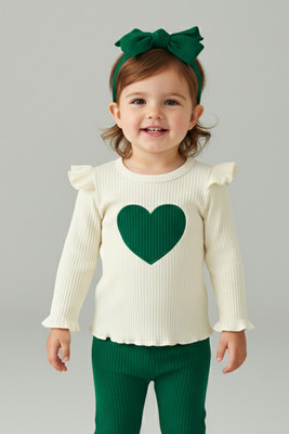 AVOVU Girls Party(Festive) Top Pant(Bottle green)