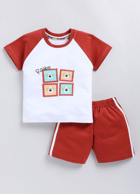 CUTOPIES Baby Boys & Baby Girls Casual T-shirt Shorts(RUST)
