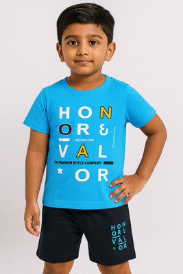 Tik Tok WEARS Boys Casual T-shirt Shorts(Sky)