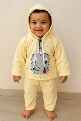 Fly Step Baby Boys & Baby Girls Casual Top Pyjama(Yellow)