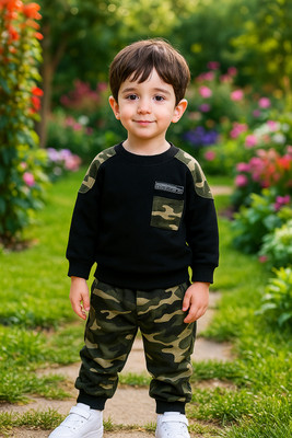 dev enterprise Baby Boys Casual T-shirt Pant(BLACK)