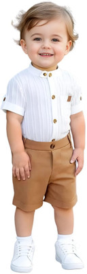 RIYANSHI Boys Casual Shirt Pant(Brown)