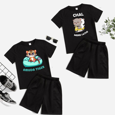 Pling Bling Baby Boys & Baby Girls Casual T-shirt Shorts(BLACK,BLACK AND BLACK,BLACK)