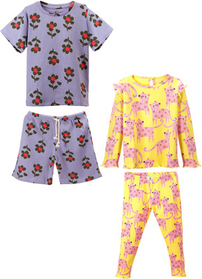 eebabee Girls Casual Top Pant(Multicolor)