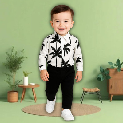 menvy Baby Boys Party(Festive) Shirt Pant(WHITE FLOWSOME PATTERN)