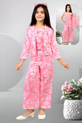 Aarinest Girls Casual Coat Pant(Pink)