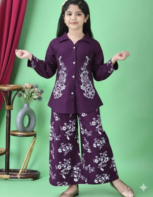 DHAGA GARMENTS Girls Party(Festive) Top Pant(PURPLE)