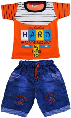 RUKMINI Baby Boys Party(Festive) T-shirt Jeans(Orange)