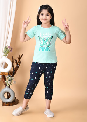 NIVARACREATION Girls Party(Festive) Top Pyjama(Blue)