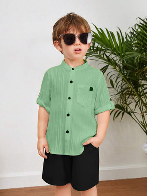 Nelkar Baby Boys & Baby Girls Casual Shirt Shorts(PISTA)