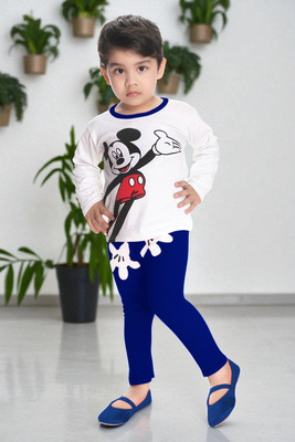 new gen Baby Boys Mickey Casual T-shirt Pant(NAVY)