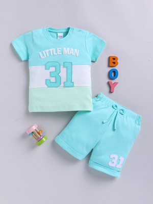 Mom's Love Baby Boys Casual T-shirt Shorts(GREEN)