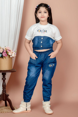 HouseOfCommon Girls Party(Festive) Top Pant(BLUE)