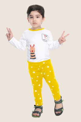 HENA TEXTILE Baby Boys Casual T-shirt Pant(YELLOW)