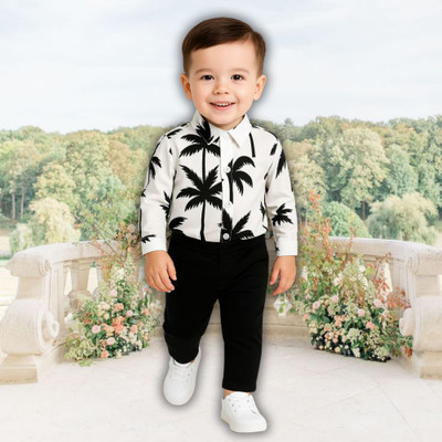 menvy Baby Boys Party(Festive) Shirt Pant(WHITE FLOWSOME PATTERN)