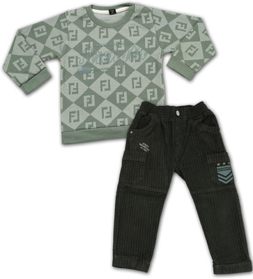 Choo Choo Boys Casual T-shirt Pant(Green)