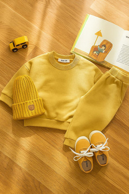 DABHI Baby Boys & Baby Girls Casual Track Suit Capri(MUSTERD)