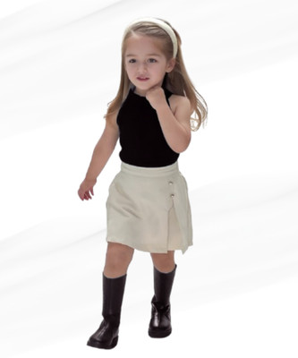 MENVVY FAB Baby Girls Party(Festive) Top Shorts(BLACK)