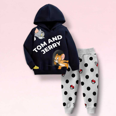 FASTCRY Boys & Girls Casual Sweatshirt Track Pants(Navy)