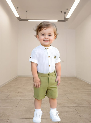 RIYANSHI Boys Casual Shirt Pant(Green)