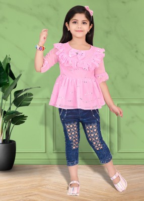 AL BAYDAR FASHION Girls Casual Top Jeans(PINK)