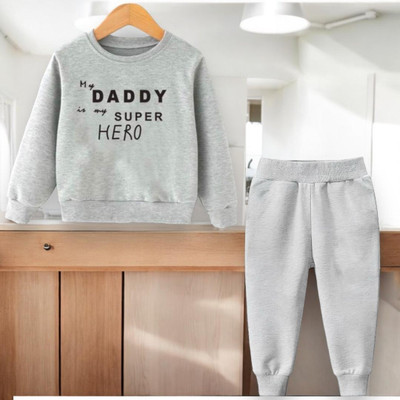 toystshirt Baby Boys & Baby Girls Casual Sweatshirt Pant(Grey)