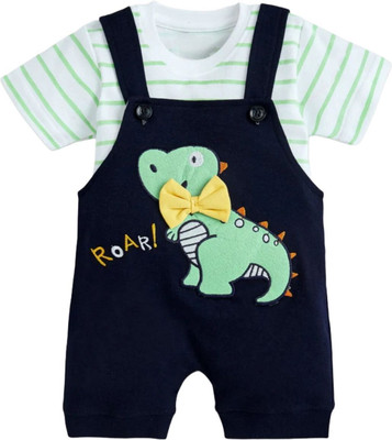 HouseOfCommon Baby Boys & Baby Girls Casual T-shirt Pant(White&&black)