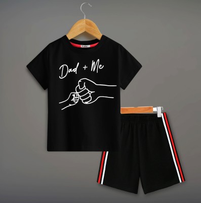 tarsier Boys Casual T-shirt Shorts(DAD+ME BK S.SLV_BK NETFOLD SHORTS)