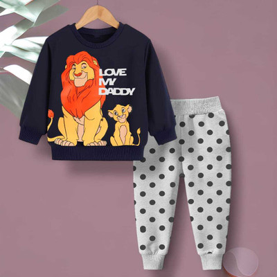 Mimmy Kids Boys & Girls Casual Sweatshirt Pant(Navy & Grey 1)