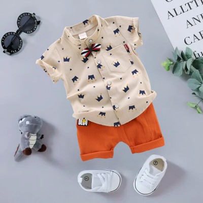 Vibe Trends Baby Boys & Baby Girls Casual Shirt Shorts(Chiku orange)