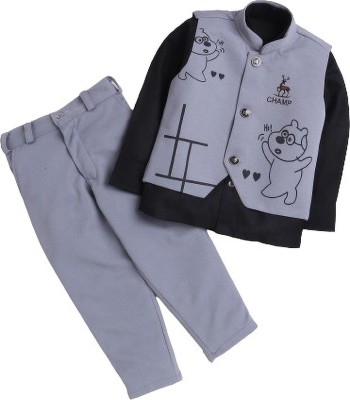 Fourfolds Baby Boys Party(Festive) Shirt Trouser(GREY)