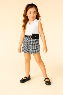 HouseOfCommon Baby Girls Party(Festive) Top Shorts(White)