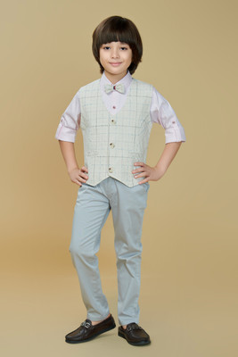 Ministich Baby Boys Party(Festive) Waistcoat Pant(Offwhite)