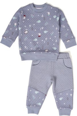Mi Arcus Baby Boys & Baby Girls Casual Sweatshirt Pyjama(Grey)