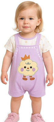 Bold N Elegant Baby Boys & Baby Girls Casual T-shirt Dungaree(Purple)