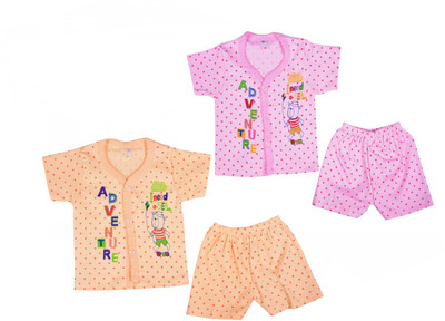 Shyamcollections Baby Boys & Baby Girls Party(Festive) T-shirt Shorts(Multicolours)