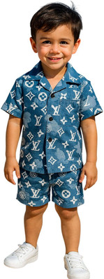 FASHION GRAB Kids Nightwear Boys Printed Cotton Blend(Dark Blue Pack of 1)