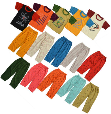 alphonso Baby Boys & Baby Girls Party(Festive) T-shirt Track Pants(MULTICOLOUR)