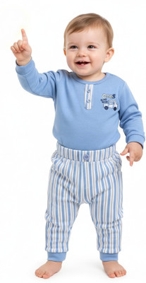 Neo Nate Baby Boys Casual T-shirt Pant(D.C.Blue, Multicolor)