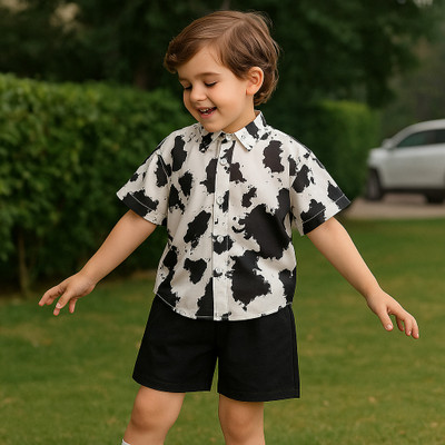 WEARBYRB Boys Casual Shirt Shorts(Multicolor)