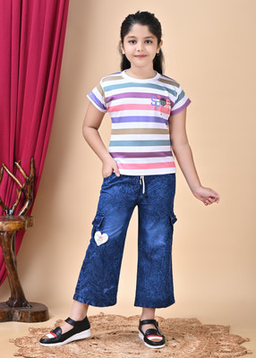 HouseOfCommon Girls Casual Top Pant(Multicolor)