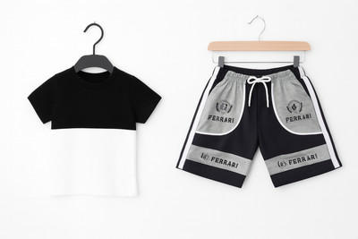 cafer Boys Casual T-shirt Trouser(BLACK)