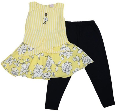 V-MART Girls Casual Top Skirt(Yellow)